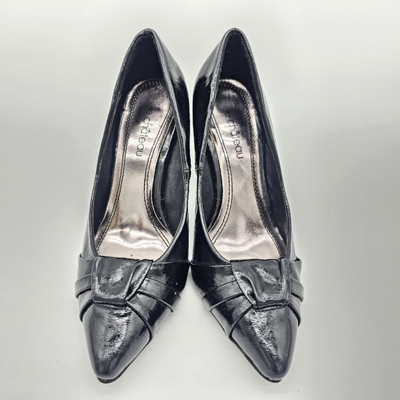 Le Chateau Women's Almond Toe Pointed Black 3" Heels, Size 5.5, New - Picture 2 of 10
